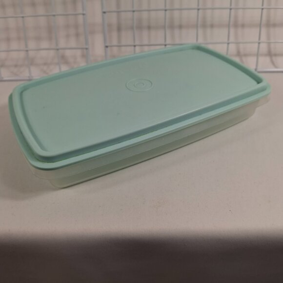 Vintage Collectible Tupperware #816 Deli Keeper w Lt Green Lid 9.5x5.5x1.7.5 In - Picture 14 of 15